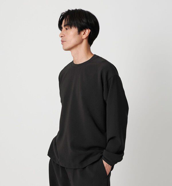 BEAUTY&YOUTH UNITED ARROWS「DUAL PACK 2.0 アジャスト クルーネック ロングスリーブ カットソー -セットアップ対応 ウォッシャブル マ」|Tシャツ・カットソー|BLACK