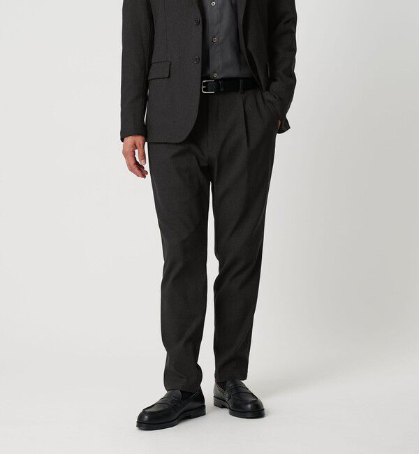 BEAUTY&YOUTH UNITED ARROWS「リサイクル ポリエステル 1プリーツ テーパード パンツ NO.3 セットアップ対応 ウォッシャブル」|チノ|