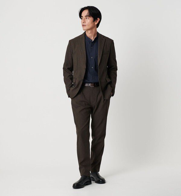 BEAUTY&YOUTH UNITED ARROWS「リサイクル ポリエステル 1プリーツ テーパード パンツ NO.3 セットアップ対応 ウォッシャブル」|チノ|