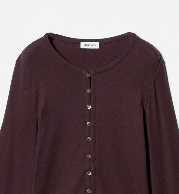 ATTISESSION「＜ATTISESSION＞フライス ループボタン カーディガン」|カーディガン|