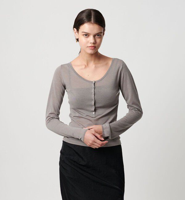 ATTISESSION「＜ATTISESSION＞ヘンリーネック プルオーバー トップス」|ニット・セーター|