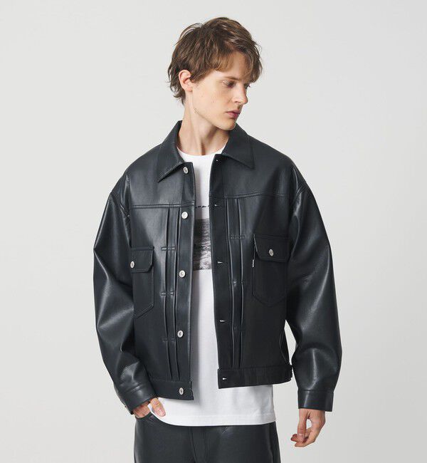 California General Store「＜CGS.＞レザーライク Gジャケット」|ブルゾン・スタジャン|
