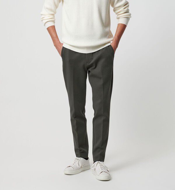 BEAUTY&YOUTH UNITED ARROWS「【WEB限定 WARDROBE SMART】ダブルニット ノープリーツ スラックス パンツ/セットアップ対応」|チノ|