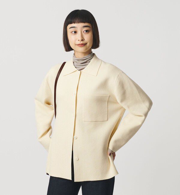 BEAUTY&YOUTH UNITED ARROWS「コットンウールブレンド ミラノリブ シャツカーディガン ウォッシャブル」|カーディガン|