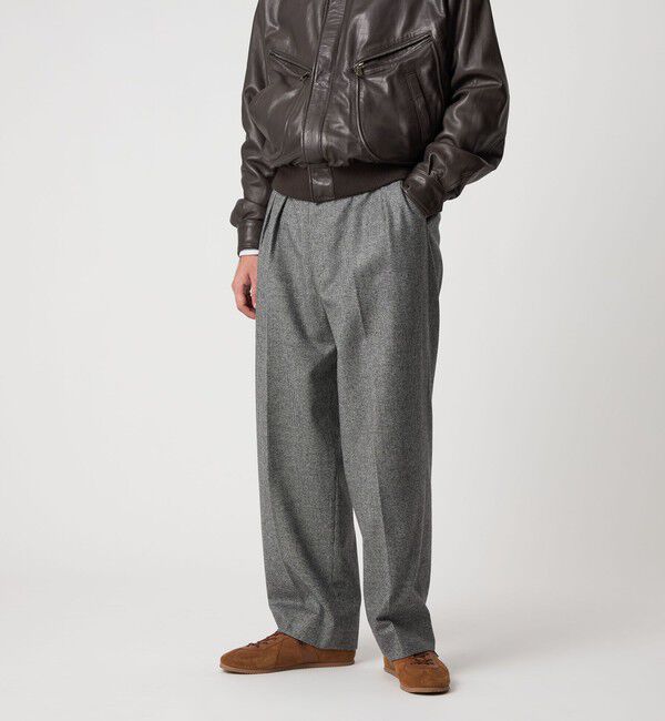 STEVEN ALAN「＜Steven Alan＞ ウール フラノ インツープリーツ ドレス トラウザーズ」|スラックス|