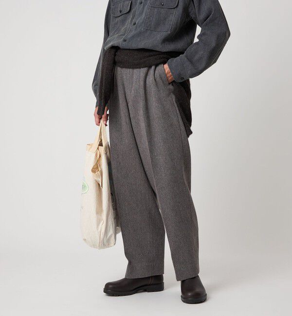 STEVEN ALAN「＜Steven Alan＞ クッキークロス インツープリーツ ドレス トラウザーズ」|スラックス|MD.GRAY