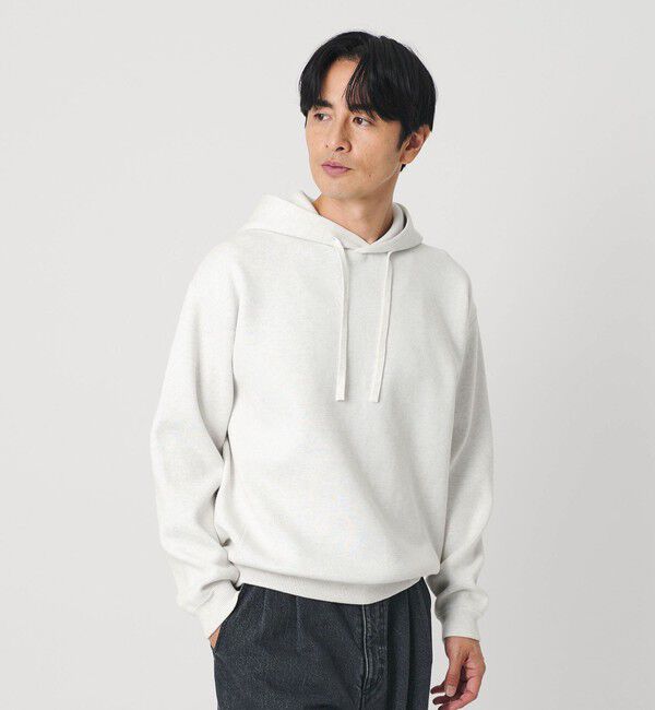 BEAUTY&YOUTH UNITED ARROWS「ミラノリブ ニット スウェットパーカー」|ニット・セーター|LT.GRAY