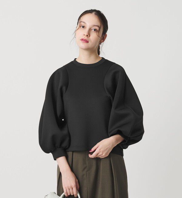 BEAUTY&YOUTH UNITED ARROWS「【WEB限定】ダブルニット ボリュームスリーブプルオーバー」|Tシャツ・カットソー|BLACK