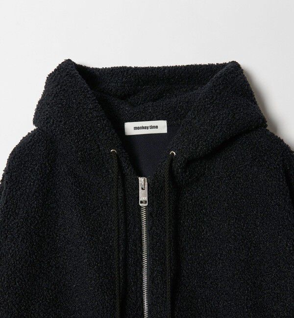 MONKEY TIME「ボアフリース フルジップ フーディー」|カーディガン|