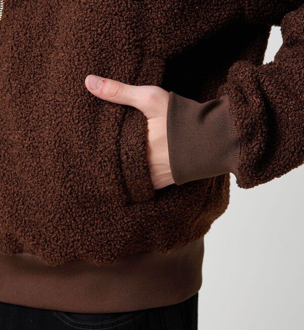 MONKEY TIME「ボアフリース フルジップ フーディー」|カーディガン|