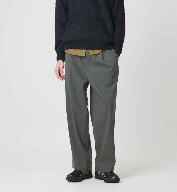 BEAUTY&YOUTH UNITED ARROWS「ヴィンテージライク ナイロン 1プリーツ ワイド パンツ NO.9」|チノ|