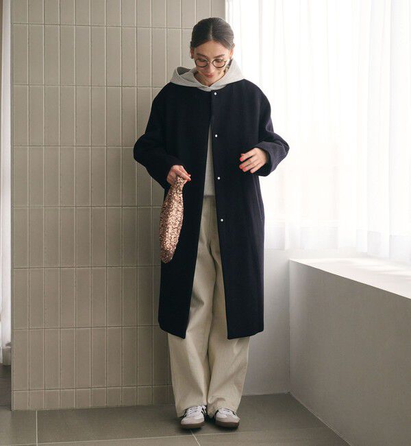 BEAUTY&YOUTH UNITED ARROWS「毛ナイロン ノーカラーコート」|ノーカラーコート|