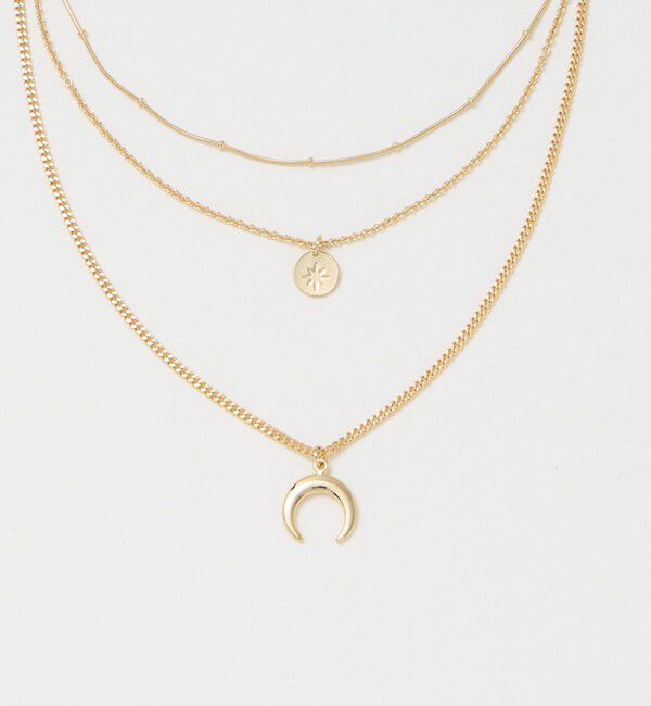 BEAUTY&YOUTH UNITED ARROWS「ムーンモチーフ 3連 ネックレス」|ネックレス|