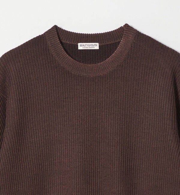 BEAUTY&YOUTH UNITED ARROWS「フェード アゼ クルーネック ニット 手洗い可能」|ニット・セーター|