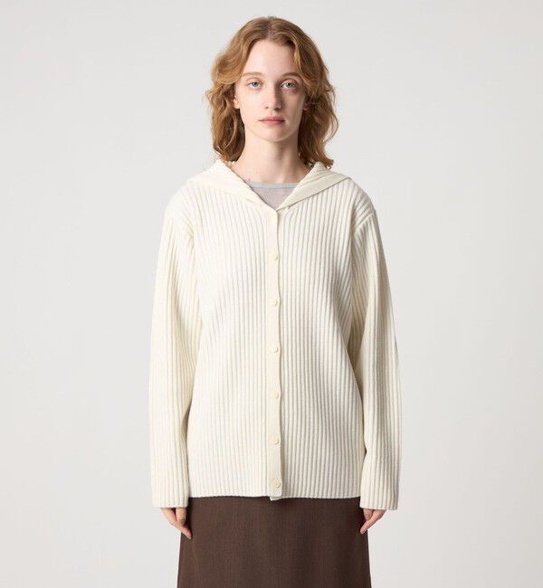 STEVEN ALAN「＜Steven Alan＞ウール リブ セーラーカラー カーディガン」|カーディガン|