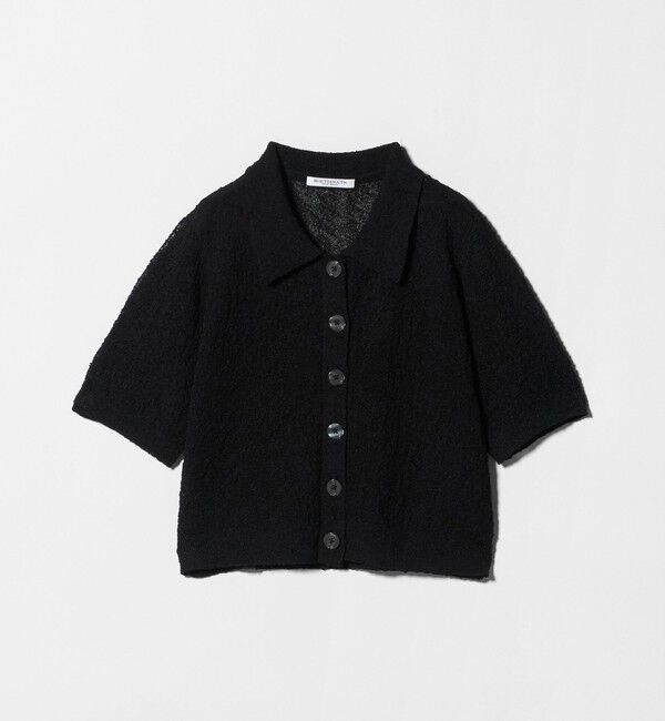 BEAUTY&YOUTH UNITED ARROWS「ノットヤーンニット ハーフスリーブ シャツ カーディガン ウォッシャブル」|カーディガン|BLACK