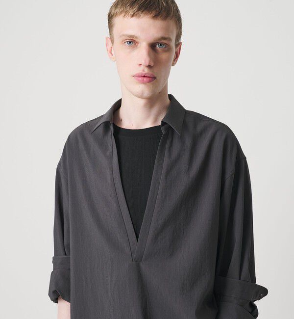 MONKEY TIME「RENU TROシリーズ ディープ Vネック プルオーバー シャツ -セットアップ対応-」|シャツ・ブラウス|