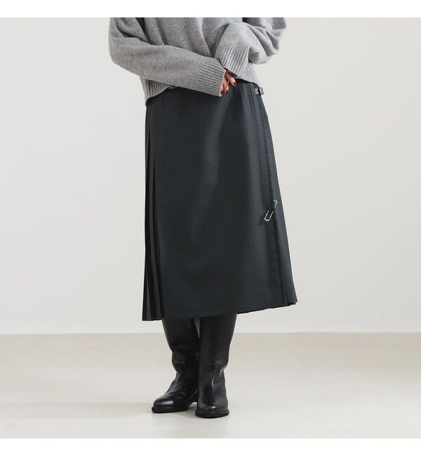 Demi-Luxe BEAMS 「O&rsquo;NEIL OF DUBLIN / ウール ナローベルト キルトスカート」|スカート|