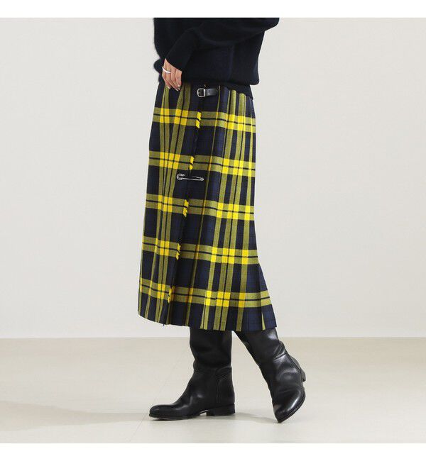 Demi-Luxe BEAMS 「O&rsquo;NEIL OF DUBLIN / ウール ナローベルト キルトスカート」|スカート|