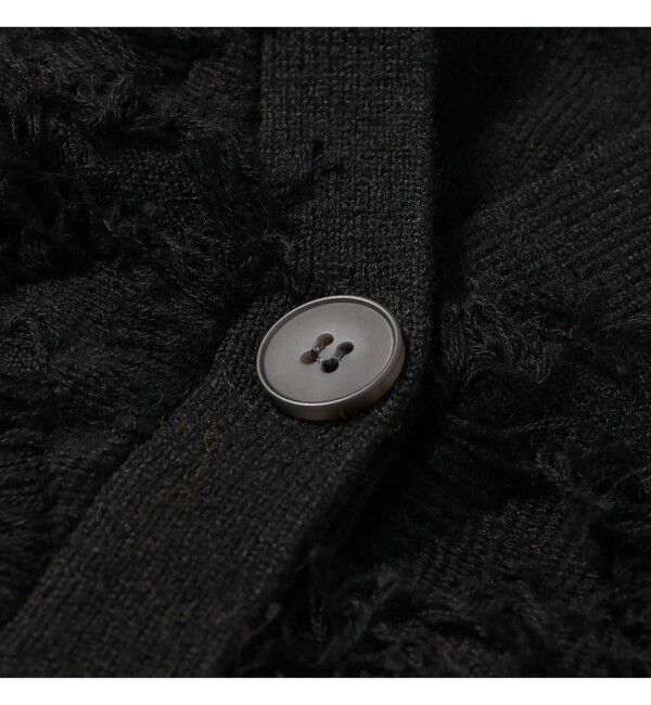 Ray BEAMS 「カット ジャカード フリンジ Vネック カーディガン」|カーディガン|