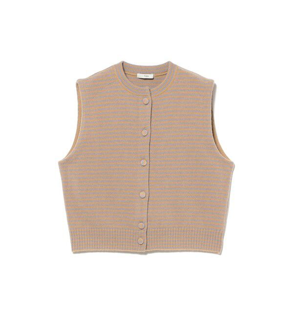 Demi-Luxe BEAMS 「TAN / カシミヤ ストライプ スカーフベスト」|ニット・セーター|
