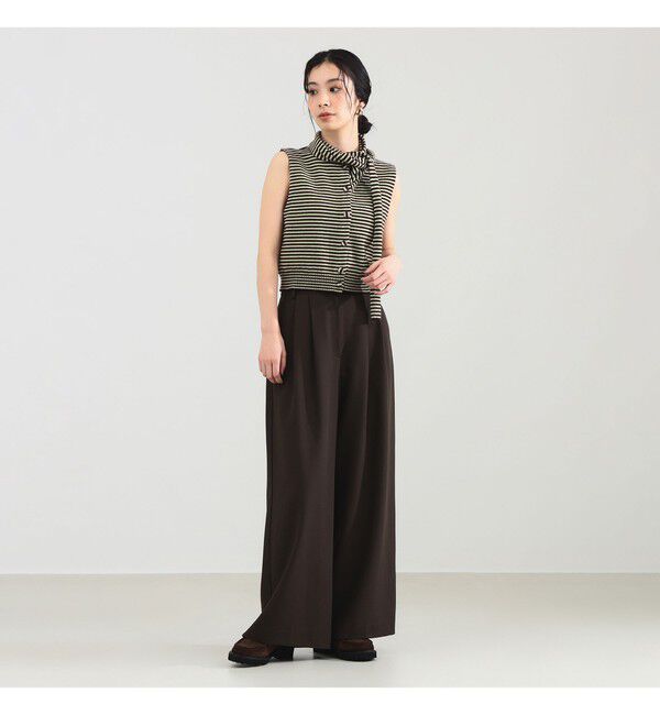 Demi-Luxe BEAMS 「TAN / カシミヤ ストライプ スカーフベスト」|ニット・セーター|