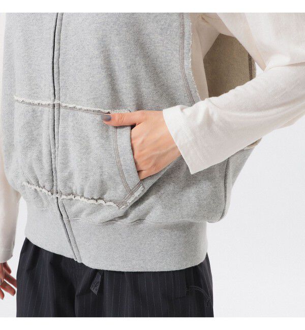 BEAMSBOY「スウェット フルジップ パーカー ノースリーブ」|ベスト・ジレ|