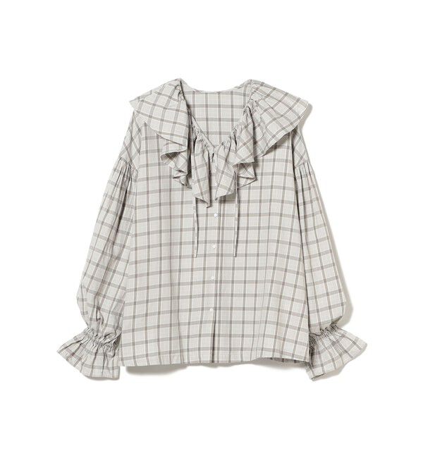 BEAMSBOY「チェック フリルカラー シャツ」|シャツ・ブラウス|