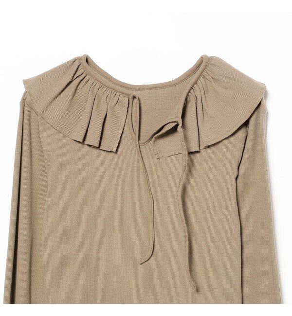 BEAMSBOY「リブ フリル ギャザー ロングスリーブ」|Tシャツ・カットソー|