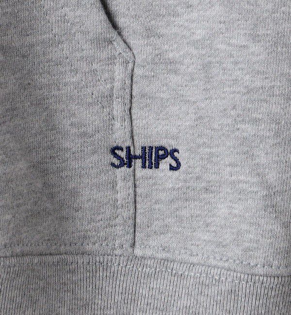 SHIPS「【WEB限定】SHIPS: マイクロ SHIPS 刺繍 ロゴ 裏毛 スウェット ジップ パーカー」|パーカー|
