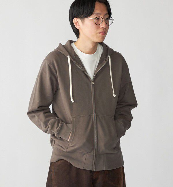 SHIPS「【WEB限定】SHIPS: マイクロ SHIPS 刺繍 ロゴ 裏毛 スウェット ジップ パーカー」|パーカー|