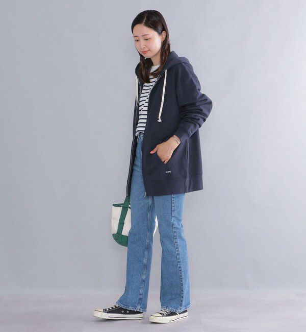 SHIPS「【WEB限定】SHIPS: マイクロ SHIPS 刺繍 ロゴ 裏毛 スウェット ジップ パーカー」|パーカー|