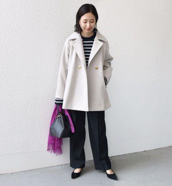SHIPS for women「【WEB限定】〈手洗い可能〉ウール ライク ジャージー メルトン 2WAY Pコート」|ピーコート|