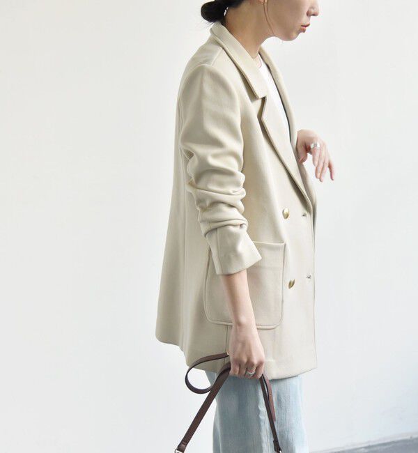 quaranciel「quaranciel:〈洗濯機可能〉ジャージー テーラード ダブル ジャケット」|テーラードジャケット|