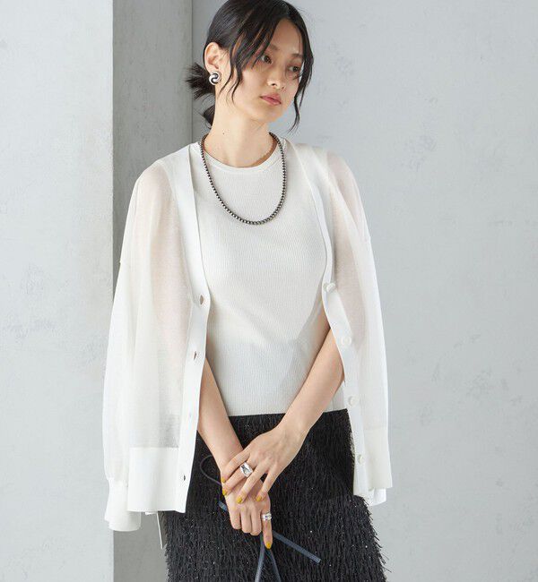 SHIPS for women「〈手洗い可能〉ラメ ノースリーブ ニット」|ニット・セーター|