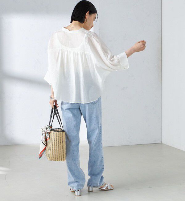 SHIPS for women「〈手洗い可能〉シルク混 シアー 羽織 シャツ」|シャツ・ブラウス|