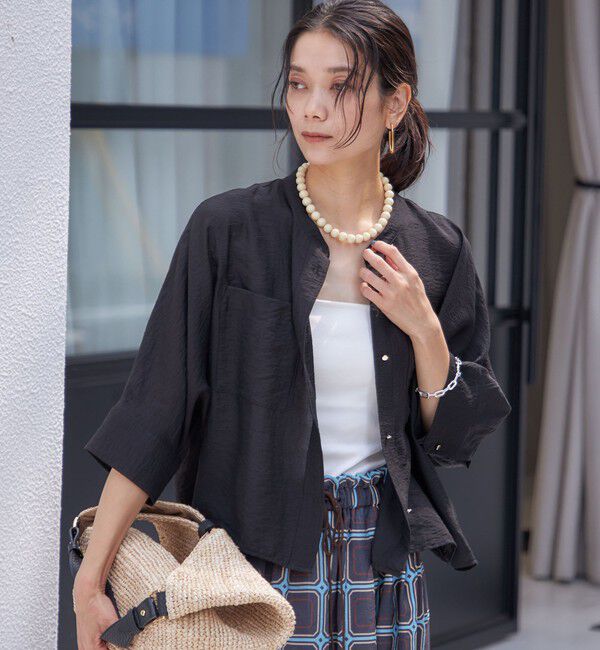 SHIPS for women「〈手洗い可能〉シルク混 シアー 羽織 シャツ」|シャツ・ブラウス|