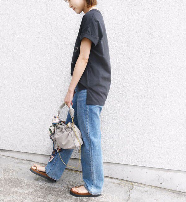 SHIPS for women「【WEB限定】〈手洗い可能〉フラワー 箔 プリント ロゴ TEE」|Tシャツ・カットソー|