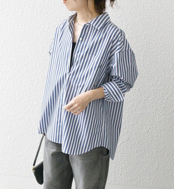 SHIPS any「《一部追加予約》SHIPS any:〈洗濯機可能〉REPREVE レギュラーカラー ルーズ ポケット シャツ」|シャツ・ブラウス|