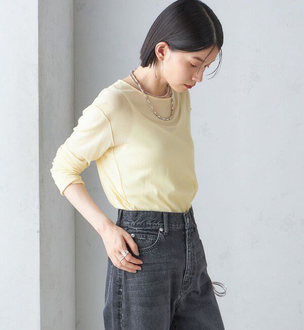 SHIPS for women「〈手洗い可能〉シアー ストレッチ クルーネック プルオーバー」|Tシャツ・カットソー|