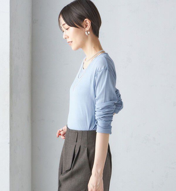 SHIPS for women「〈手洗い可能〉シアー ストレッチ クルーネック プルオーバー」|Tシャツ・カットソー|