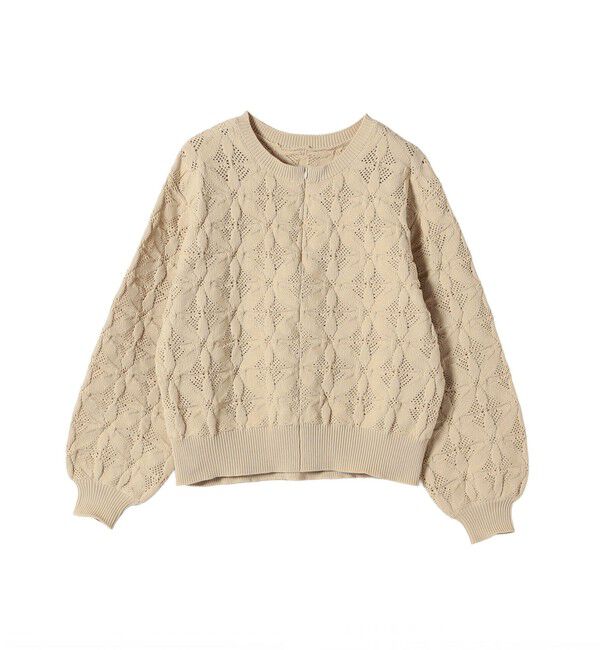 SHIPS for women「【WEB限定】〈洗濯機可能〉2WAY フラワー ジャカード ハーフ ジップ プルオーバー」|ニット・セーター|