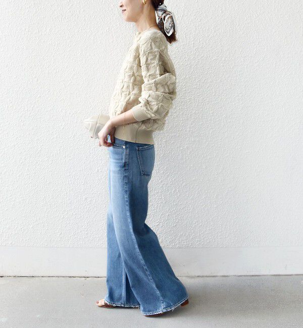 SHIPS for women「【WEB限定】〈洗濯機可能〉2WAY フラワー ジャカード ハーフ ジップ プルオーバー」|ニット・セーター|