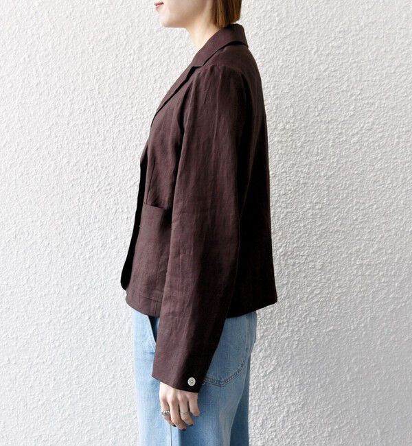 SHIPS any「SHIPS any:〈洗濯機可能〉ヨーロピアンフラックス リネン コンパクト テーラード ジャケット」|テーラードジャケット|