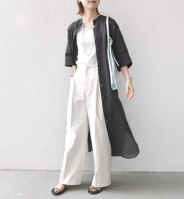 SHIPS for women「〈手洗い可能〉ラミー 4 スタンドカラー シャツ ワンピース」|ワンピース|