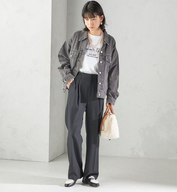 SHIPS for women「〈手洗い可能〉TUMUGITO(R) シャーク ツイード タック パンツ」|その他|