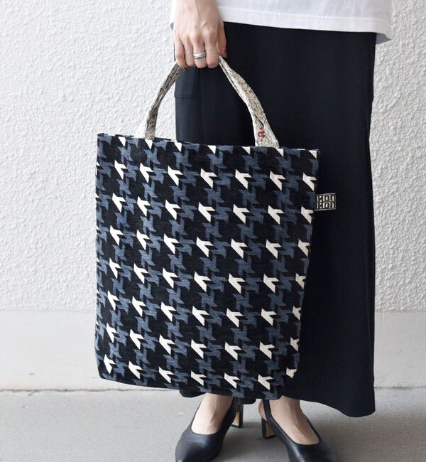 SHIPS any「【SHIPS any別注】BINDU: ジャカード 千鳥 トート バッグ」|トートバッグ|