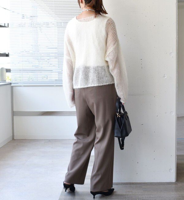 SHIPS for women「〈UVカット/防シワ加工〉梳毛調 ストレッチ ドロスト パンツ」|その他|