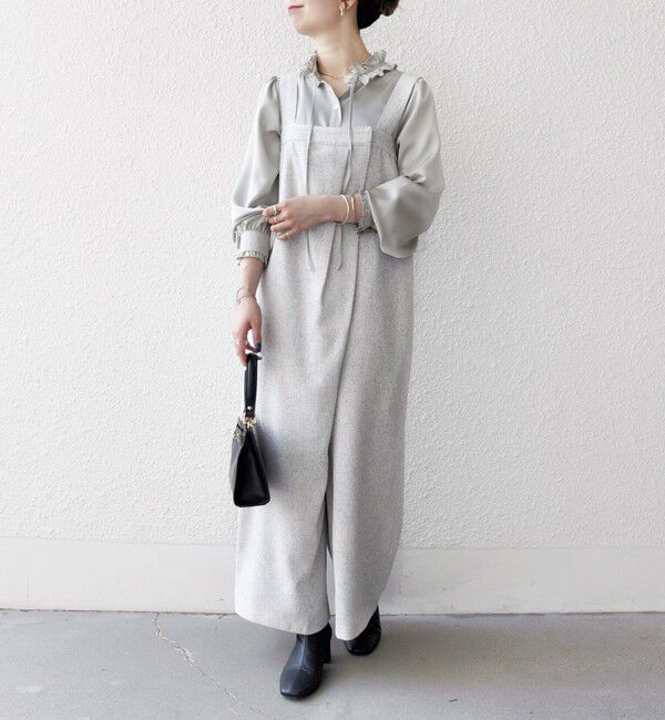 SHIPS any「SHIPS any:〈洗濯機可能〉ツイード ライク サロペット［NAVY BLUE］」|オールインワン|