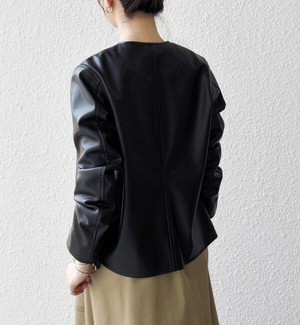 SHIPS any「SHIPS any: コンパクト ドット スナップ カーディガン ジャケット」|ノーカラージャケット|